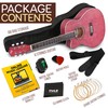 Pyle Acoustic Guitar Kit, 3/4 Junior Size All Wood Steel