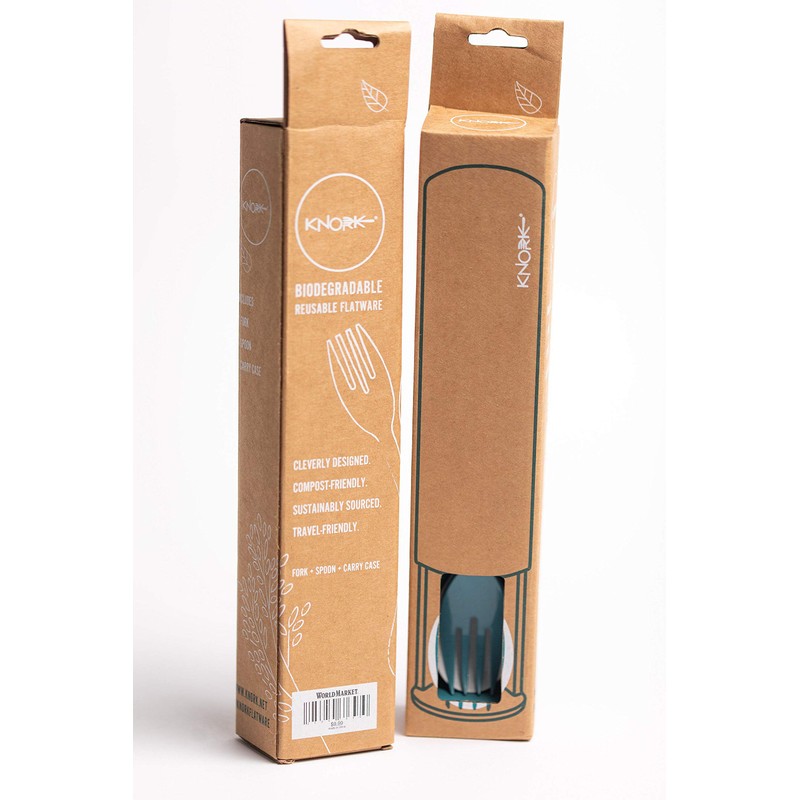 Knork Eco Astrik Plant Based Travel Set, 3 Piece, Teal
