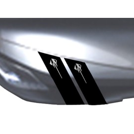 Clausen's World 4 Inch Fender Hash Mark Bars Vinyl Racing Stripes Graphic Decals, Fits Chevy Corvette C7 Stingray, Both Sides, Black Matte
