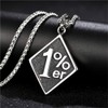 FIZIZDH Men's Cool Stainless Steel 1% er Pendant Necklace, 24