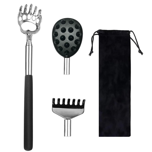 1 x Removable Back Scratcher with 2 Replacement Heads and