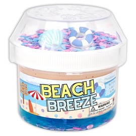 Beach Breeze - Hybrid Clear Butter Textured Slime - Handmade in USA - Dope Slimes - Beige/Blue - 8 fl/oz