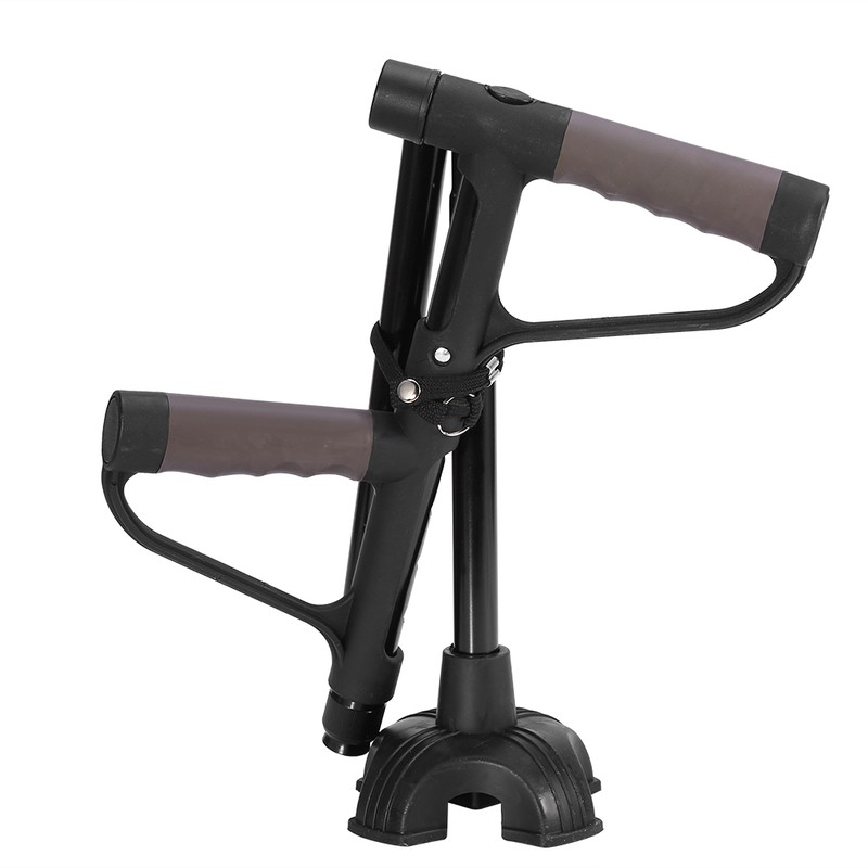 Retractable Collapsible Anti slip Double T handle Walking Stick with