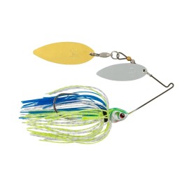 Booyah 1/2 oz. Double Willow Covert Finesse Spinnerbaits - Choice of Colors - White Chartreuse Blue