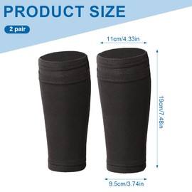 NHPY 2 Pairs of Shin Pads Socks, Football Shin Pad Socks, 17 x 10 cm, Breathable Football Shin Pad Holder, Football Socks Sleeves for Children, Adults, Beginners (Black/White)