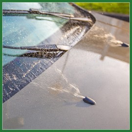 Motoforti Front Windshield Wiper Nozzles Kit for Lincoln MKX with Gaskets 2 Meter Fluid Hose - Pack of 6 Black Long-lasting