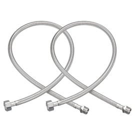 uxcell 32 Inch Long Faucet Supply Line Connector, 2pcs G3/8 Male Compression Thread x G1/2 Female Straight Thread 304 Stainless Steel Water Supply Hose
