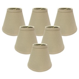 Royal Designs Designer Mushroom Pleat Empire Clip On Chandelier Lamp Shade, Red, 3"" x 5"" x 4.5"", Set of 6" (CS-998-6LNBG-6)