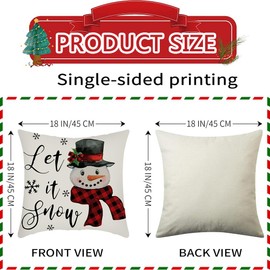 QRKPVHD Christmas Cushion Covers Set of 4, Christmas Decorations Swedish Gnome Throw Christmas Pillow Cases Covers Snowman Cushion Covers 45 x 45 cm Christmas Pillow Cases for Sofa Deco