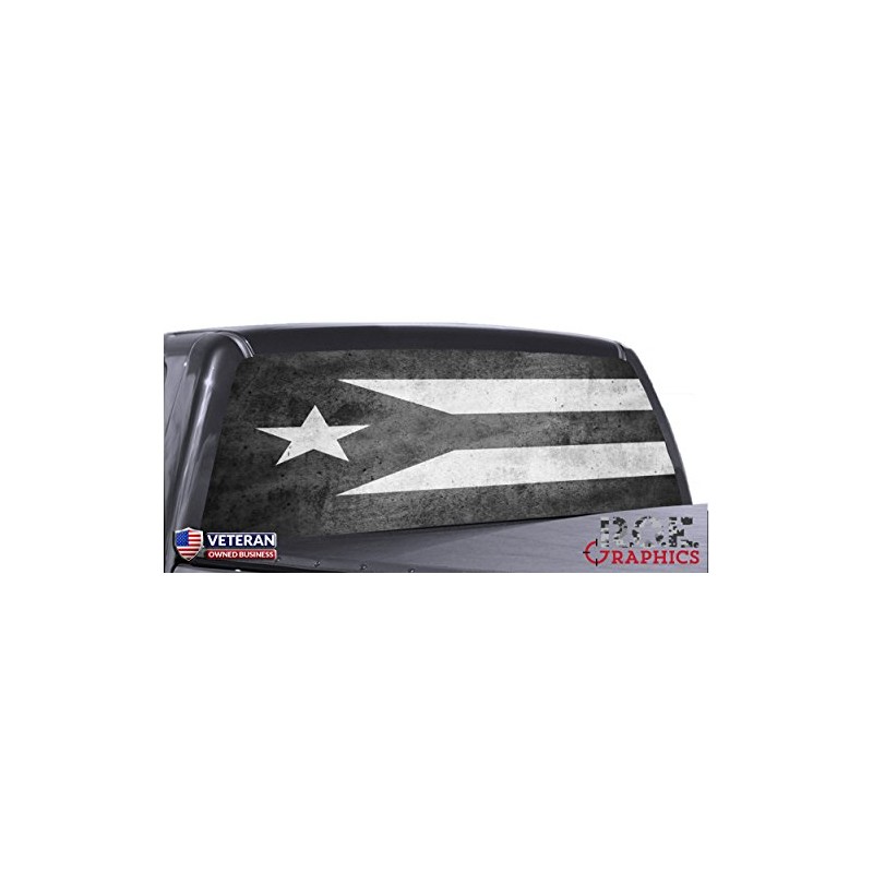 66" x 18" Universal Black and White Puerto Rico Flag