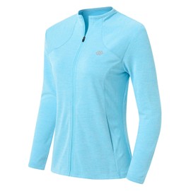 MoFiz Rash Guard, Women's UA Wear, Sunburn Protection, Outdoor, Upf50, Cool to Touch, Breathable, Thin, Large Size, UV Protection, Plain, Stylish, Mountain Climbing, Fishing, Large Size, blue (light