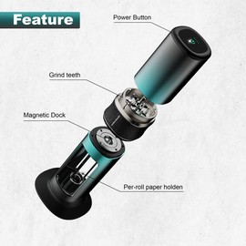 Electric Smart Herb and Spice Grinder, All-in-One Herb Spice Grinder - Simpo by Major Key (Black)