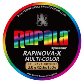 Rapala RXC150M20MC PE Line, Rapinova X, Multicolor, 492.8 ft (150 m), No. 2.0, 32.8 lb (10 m), 5 Colors Coded Every 32.8 lb (10 m)