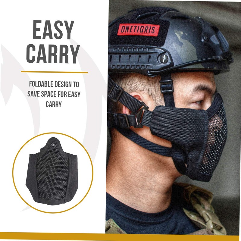 OneTigris 6" Tactical Foldable Half Face Mask Protective Mesh Mask