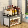 Redrubbit Extendable Microwave Oven Rack, Heavy Duty Steel Metal Shelf