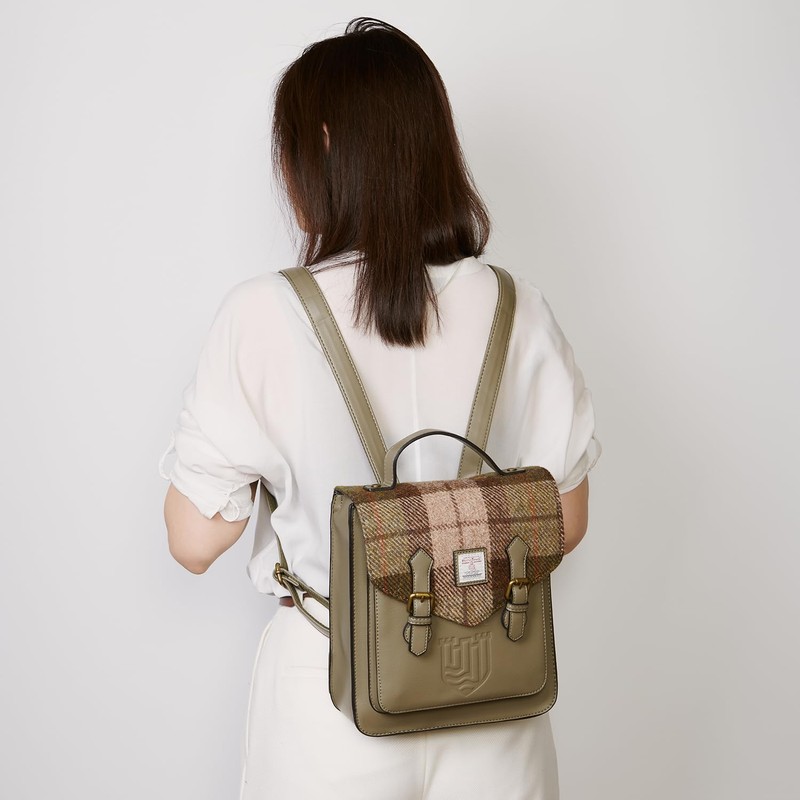 Islander HarrisTweed The Calton Backpack, Chestnut Tartan