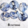 CoColemon Navy Blue Absorbent Coasters Set of 6, Marble Abstract