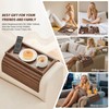 GEHE Bamboo Sofa Arm Tray, Foldable Couch Arm Tray Side