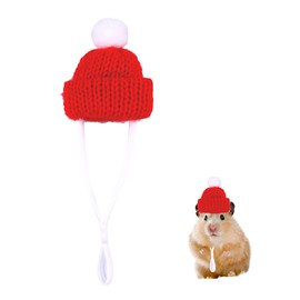 HIXNUG Christmas Hamster Hat Christmas Hat for Small animal Hand Knitted Christmas Decorative Headwear Outfits for Guinea Pig Hamster Rabbit Chinchilla Lizard Hedgehog