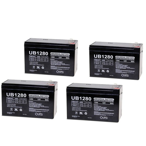 Universal Power Group 12V 8Ah Battery for Tripplite SMART1500LCD UPS - 4 Pack