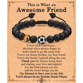 EFVISD Best Friends Gifts for Men Soccer Bracelet Gifts To My Awesome Friend Gifts for Male Friends -Birthday Valentines Day Graduation Back to School Christmas Gifts for Men Boys Him Guy