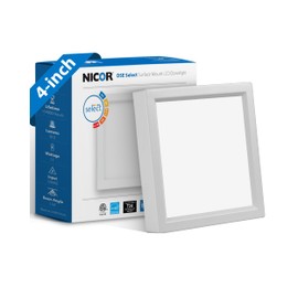 NICOR Lighting DSE 4-inch White Square Selectable LED Surface Mount Downlight (DSE43120SSQWH)