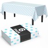 Exquisite Light Blue Polka Dot Tablecloth Plastic 6-Pack Disposable Rectangle