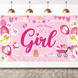 DPKOW It's a Boy Banner for Baby Shower Decoration for Boys, Baby Shower Indoor Home Decoration, Baby Shower Photo Background Decoration, Baby Shower Wall Room Decoration, 185 x 110 cm Fabric