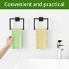 2 Pack Matte Black Hand Towel Holder, Stainless Steel Wall