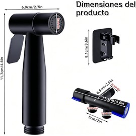 Bidet Pulverizador de Acero Inoxidable con Soporte y Manguera de Antifugas