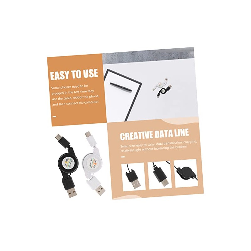 TEHAUX 2piezas Cable De Retráctil Para Teléfono Móvil Cable Flexible