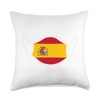 Spain Flag Face Mask Espana Throw Pillow