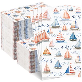 Seajan 200 Pcs Summer Sailing Paper Guest Napkins Disposable Hand Towels for Bathroom Paper Disposable Guest Towels Napkins for Spring and Summer Wedding Bathroom Birthday Dinner Party