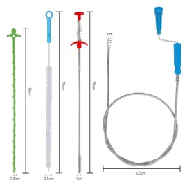 Drain Spiral Sink Cleaning Hooks, 8 Pieces Drain Snake with 3 Sizes Drain Snake Hair Cleaning Tool for Sink Bathtub Sewers