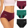 SUUFOR Biancheria intima mestruale a vita alta, assorbente, traspirante, a