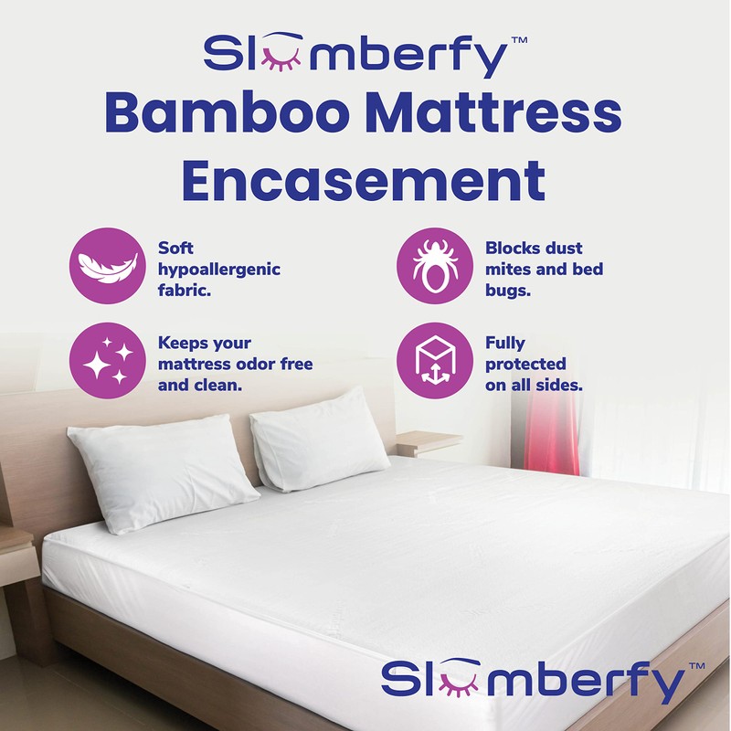 King Size Waterproof Bamboo Mattress Encasement by Slumberfy - Premium