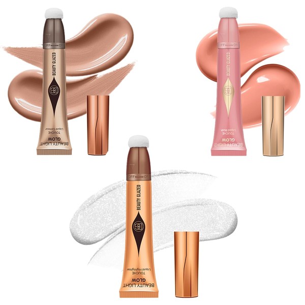 Liquid Contour+Highlighter Blush Stick+Liquid Blush Stick, Smooth Creamy Texture Face