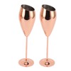 2pcs Copper Champagne Flutes Set Sturdy Thick Bottom Stainless Steel