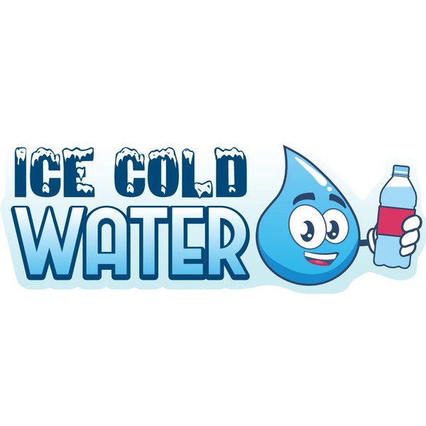 ICE Cold Water 24" Concession Decal Sign cart Trailer Stand Sticker Equipment