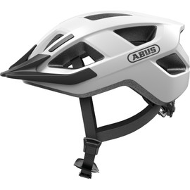 ABUS Aduro 3.0 LED Bike Helmet - sporty city Helmet in a stylish design for everyday and sporty Tours - with Rear Light - for Men and Women - Size S, white