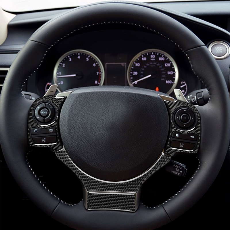 4Pcs/Set Carbon Fiber Steering Wheel Trim Cover Car Refitting Fits