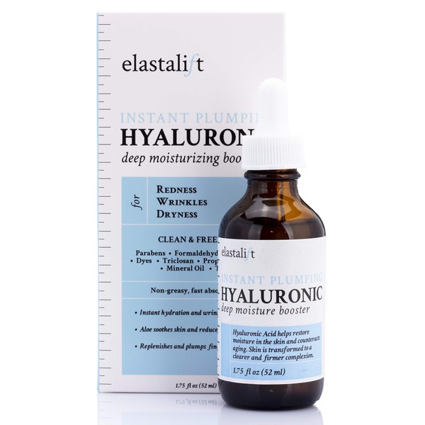 Elastalift Hyaluronic Acid Facial Serum For Hydrating, Firming, & Plumping Face – Anti-Aging Hyaluronic Acid Booster For Face Improves Wrinkles, Redness, & Dry Skin – Non-Greasy Wrinkle Repair Serum