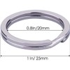 10 Pcs Round Key Rings 25 mm Stainless Steel Round