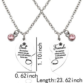 Matching Heart Necklaces for 2 Best Friends Birthday Gifts for Women Friendship Gifts for Bestie Gift Ideas Unique Silver Matching Necklace for Best Friend Graduation Gifts for Female Friends Cute