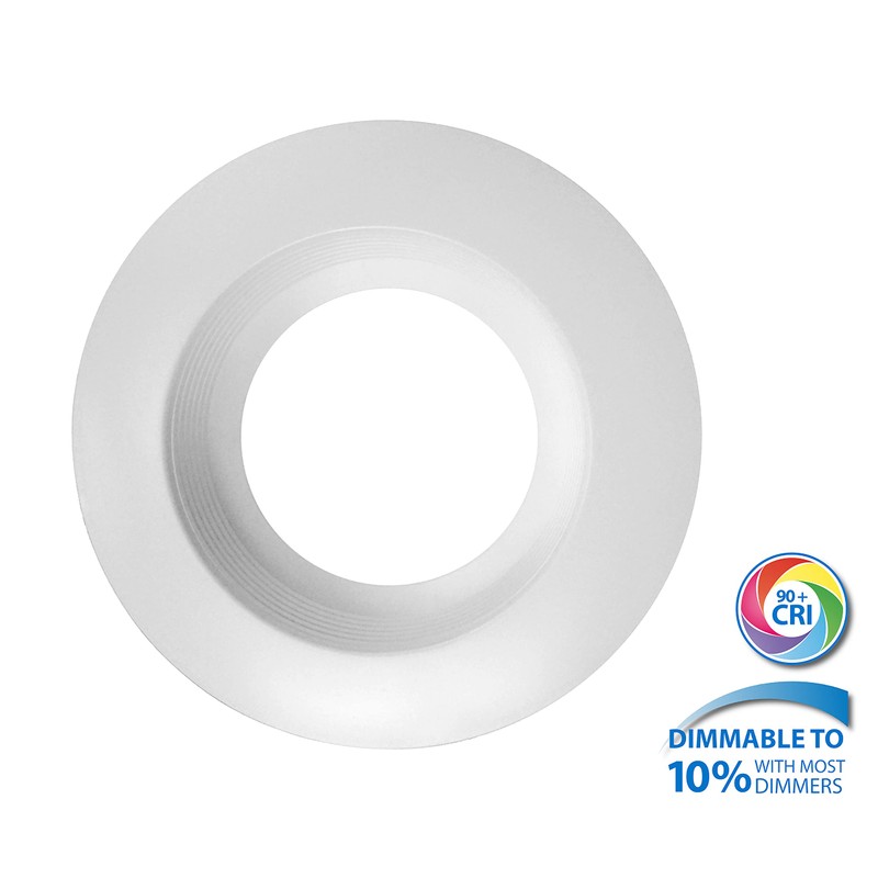 NICOR Lighting DCR561081203KWHBF LED Downlights, White Baffle