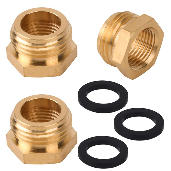 3pcs Garden Hose Fittings & 3Gasket, 3/4 Inch GHT Male