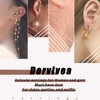 Dervivea Boho Chunky Chain Huggie Hoops Earrings Gold Hollow Circle