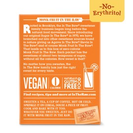 Monk Fruit In The Raw, Natural Monk Fruit Sweetener, Sugar-Free, Gluten Free, Zero Calorie, Vegan Sugar Substitute, 40 Count Packets (Pack of 4)
