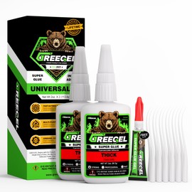 GREEGEL 4 Oz Thick Liquid Clear Super Glue + 3g Gel Glue, Cyanoacrylate Adhesive for Woodworking Large Gap, Rubber, Metal, Glass, Leather, Crafts & Repairs