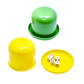 FELTECHELECTR Dice Cup with Colorful 6-Sided Dice - Christmas Stocking Stuffer